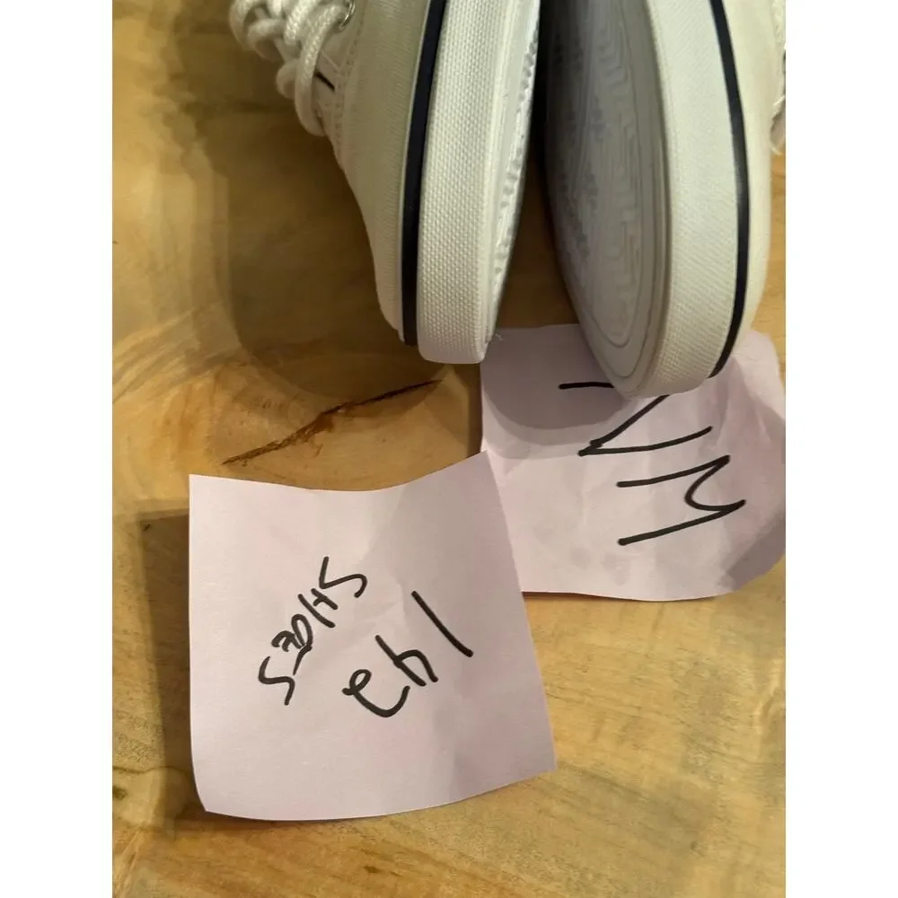 Janie and Jack Boys Classic Canvas Lace Up Sneakers White Size 2